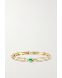 David Yurman Bracelet En Or 18 Carats (750/1000), Diamants Et Émeraude Stax - Vert