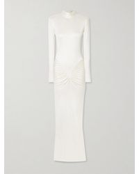 The New Arrivals Ilkyaz Ozel - Darja Gathered Satin-Jersey Gown - Lyst