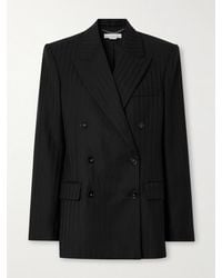 Stella McCartney - Doppelreihiger Oversized-Blazer Aus Woll-Twill Mit Streifen - Lyst
