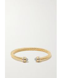 David Yurman Cable 18-karat Gold Diamond Cuff - Metallic