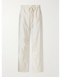 Aflalo - Morocco Cotton And Silk-Blend Habotai Wide-Leg Pants - Lyst