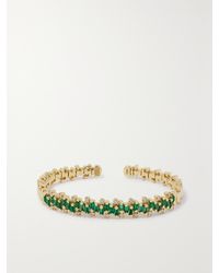 Suzanne Kalan - 18-Karat, Emerald And Diamond Cuff - Lyst