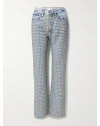 FRAME - The Showgirl Hoch Sitzende Jeans Mit Geradem Bein Und Kristallen - Lyst