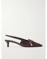 Tod's - 40 Logo-Detailed Suede Pumps - Lyst