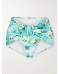 Chloé - Ruched Floral-Print Bikini Briefs - Lyst