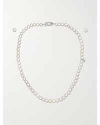 Mikimoto - 18-Karat Pearl Necklace And Earrings Set - Lyst