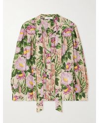 Chloé - Chemisier En Voile De Soie À Imprimé Fleuri Et À Nœud Lavallière - Lyst