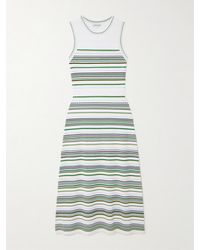 Veronica Beard - Dawna Striped Ribbed-Knit Midi Dress - Lyst