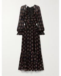 Doen - Saffron Ruffled Floral-Print Silk-Georgette Maxi Dress - Lyst