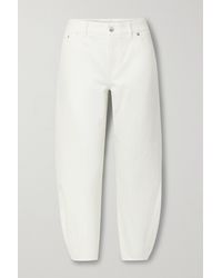 Tibi Brancusi Mid-rise Tapered Jeans - White