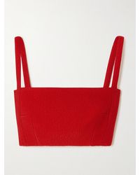 Emilia Wickstead - Fabiola Cropped Paneled Cloqué Top - Lyst
