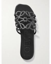 Loewe - Petal Anagram Leather Slides - Lyst