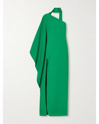 ‎Taller Marmo - Paloma One-Shoulder Scarf-Detailed Crepe-Cady Gown - Lyst