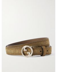 Gucci - Blondie Logo-Debossed Suede Belt - Lyst