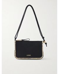 Loewe - Paula's Ibiza Rio Raffia-Trimmed Leather Shoulder Bag - Lyst