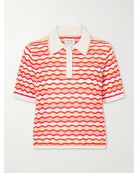 Escvdo - Mullu Striped Crocheted Cotton Polo Shirt - Lyst