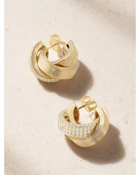 Sydney Evan - Tri Linked 14-Karat And Diamonds Hoop Earrings - Lyst