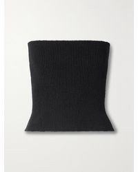 Wardrobe NYC - Strapless Ribbed Cotton-Blend Top - Lyst