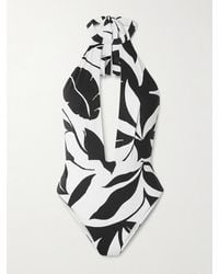 Max Mara - Beachwear Printed Halterneck Swimsuit - Lyst