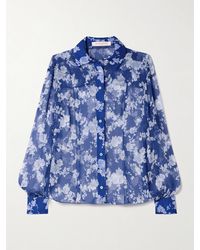 Carolina Herrera - Hemd Aus Seidenkrepon Mit Blumenprint - Lyst