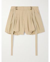 Chloé - Shorts Mit Weitem Bein Aus Baumwollpopeline Mit Schnallen Und Stickerei - Lyst