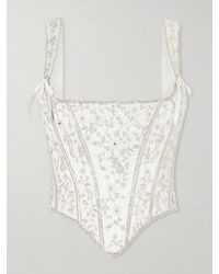 Clio Peppiatt - Brigitte Floral-Embellished Corset - Lyst