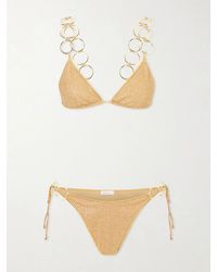 Oséree - Lumière Embellished Metallic Triangle Bikini - Lyst