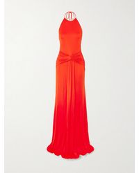 The New Arrivals Ilkyaz Ozel - Euphorie Open-Back Gathered Stretch-Jersey Gown - Lyst