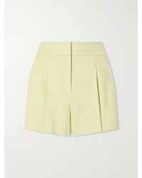 Veronica Beard - Haina Pleated Linen-Blend Twill Shorts - Lyst