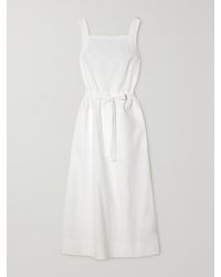 Max Mara - Leisure Panfilo Belted Cotton-Seersucker Midi Dress - Lyst