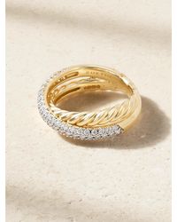 David Yurman - Bague En Or 18 Carats (750/1000) Et Diamants Crossover Two Row - Lyst