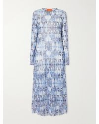 La DoubleJ - Slinky Swing Printed Chiffon Midi Dress - Lyst