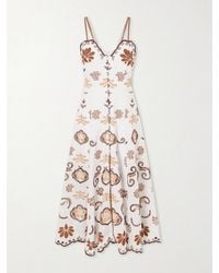 Charo Ruiz - Lorina Broderie Anglaise Cotton-Blend Midi Dress - Lyst