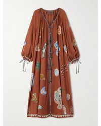 ALÉMAIS - Lrnce Printed Ramie And Cotton-Blend Midi Dress - Lyst