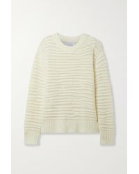La Ligne Nuage Open-knit Wool And Cashmere-blend Jumper - Natural