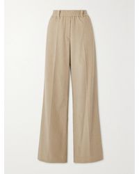 Brunello Cucinelli - Cotton-Blend Corduroy Wide-Leg Pants - Lyst