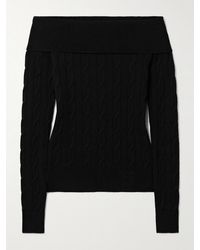 Ralph Lauren - Schulterfreier Zopfstrickpullover Aus Einer Kaschmirmischung - Lyst