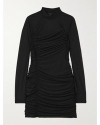 Helmut Lang - Draped Layered Crepe Mini Dress - Lyst