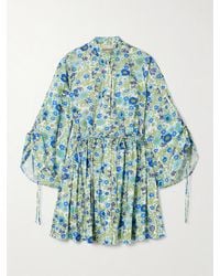 ALÉMAIS - Pam Floral-Print Organic Cotton-Poplin Mini Dress - Lyst
