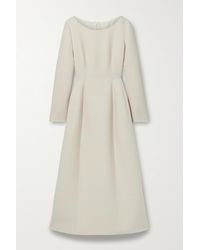 The Row Lilibet Wool And Silk-blend Crepe Midi Dress - White