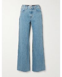SLVRLAKE Denim - Re-Work Grace Paneled High-Rise Wide-Leg Jeans - Lyst