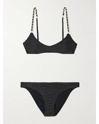 Zimmermann - Bikini En Tissu À Rayures Métallisées Et À Chaînes Waverly - Lyst