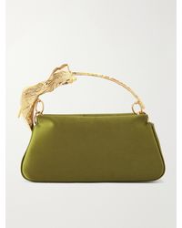 Cult Gaia - Calla-Tone Floral-Embellished Satin Top-Handle Bag - Lyst