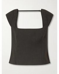 St. Agni - Open-Back Wool-Blend Blouse - Lyst