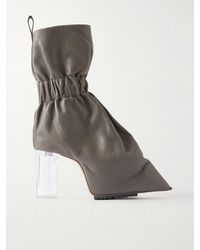 Rick Owens - Taquito Gathered Leather Ankle Boots - Lyst