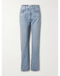 Agolde - 90's Pinch Waist Long Frayed High-Rise Straight-Leg Jeans - Lyst