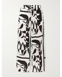 Max Mara - Beachwear Printed Silk Crepe De Chine Wide-Leg Pants - Lyst