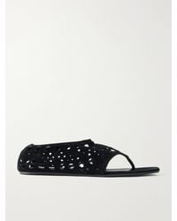 Alaïa - Neo Vienne Perforated Suede Flats - Lyst
