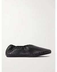 St. Agni - Perforated Leather Ballet Flats - Lyst