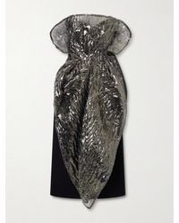 Maticevski - De La Cruz Strapless Layered Lamé And Crepe Gown - Lyst
